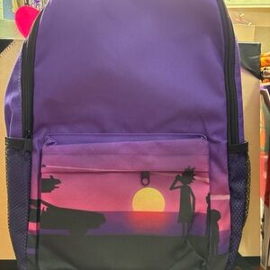 Vibrant Purple Backpack with Sunset Design
